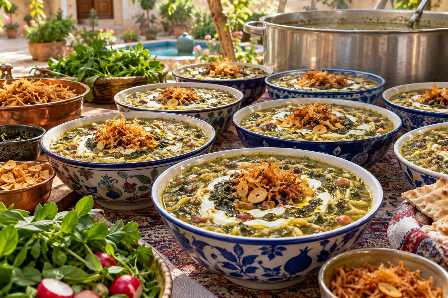 آش رشته نذری برای ۴۰ نفر