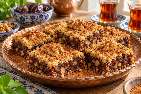 خرما آردی با آرد تفت‌داده و مغز گردو