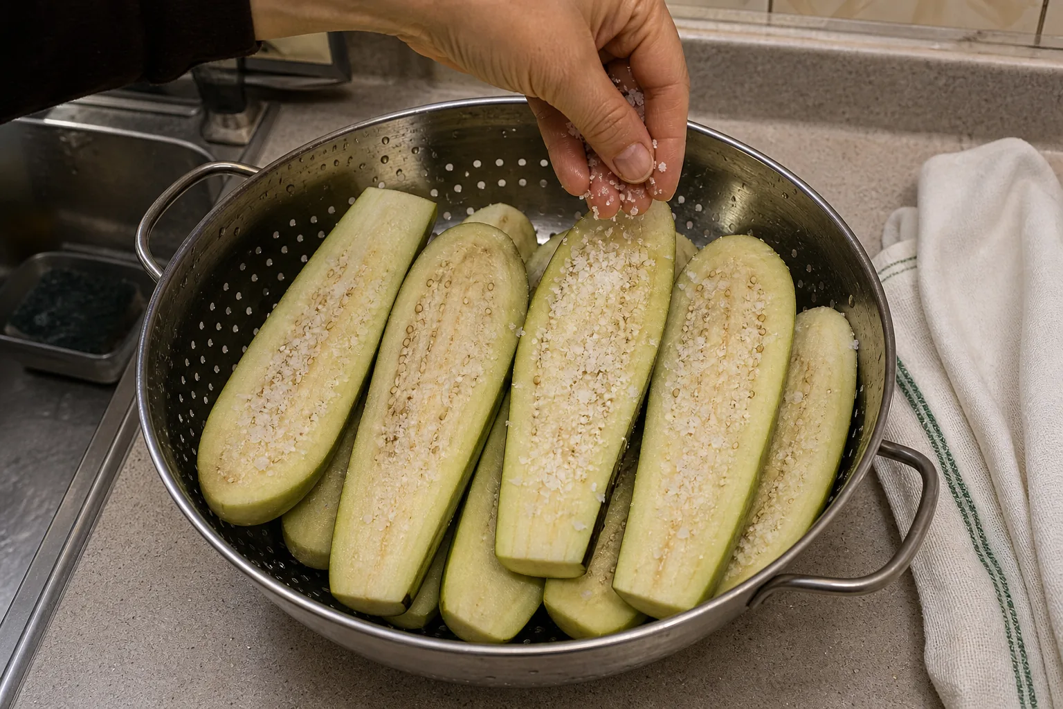 بادمجان را تلخیگیری کنید