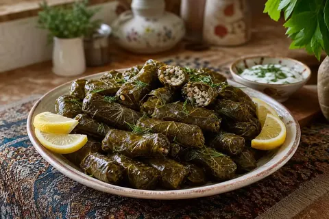 دلمه برگ مو خانگی با چاشنی متعادل
