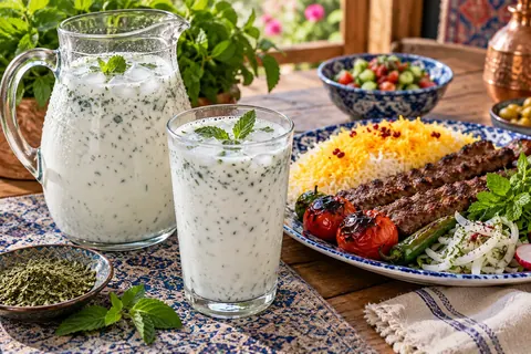 دوغ خانگی با ماست و نعناع