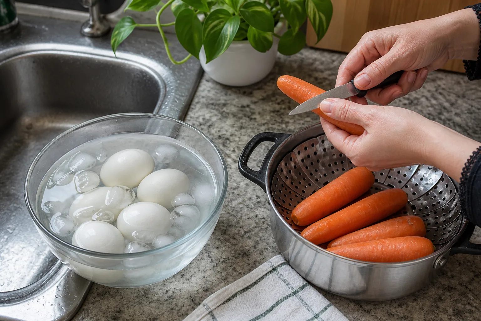 تخممرغ و هویج را جدا آماده کنید