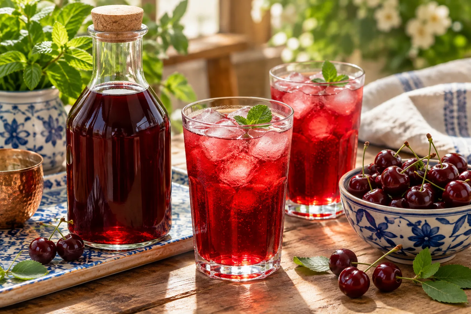 شربت آلبالو خانگی که تیره نشود
