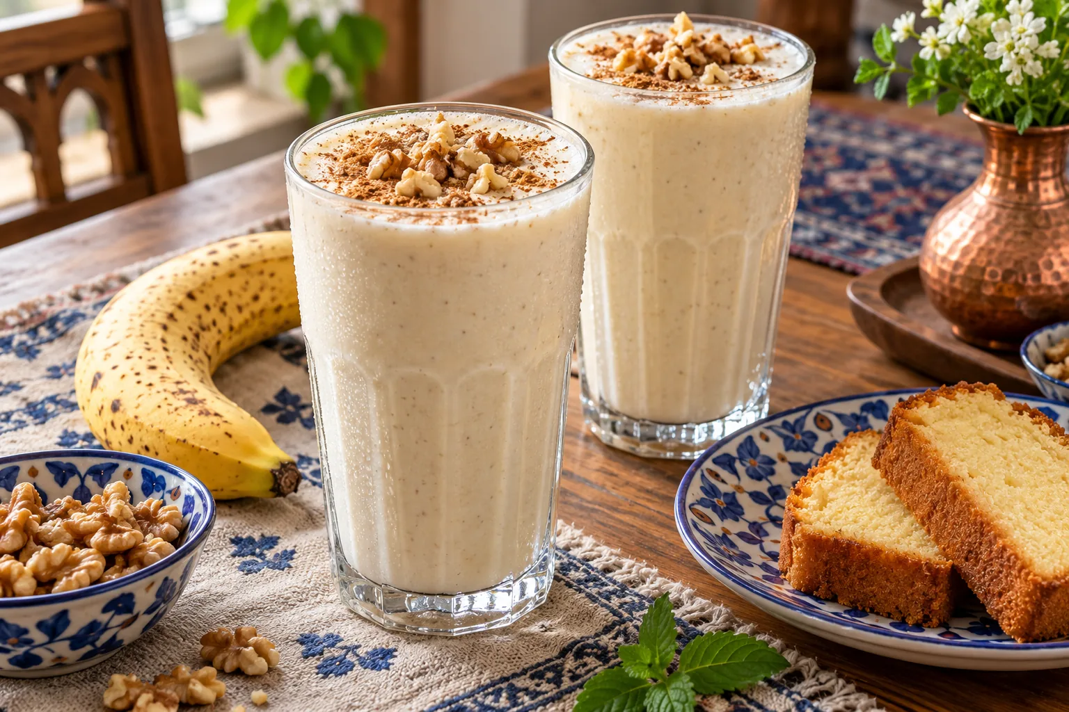 شیر موز خانگی غلیظ