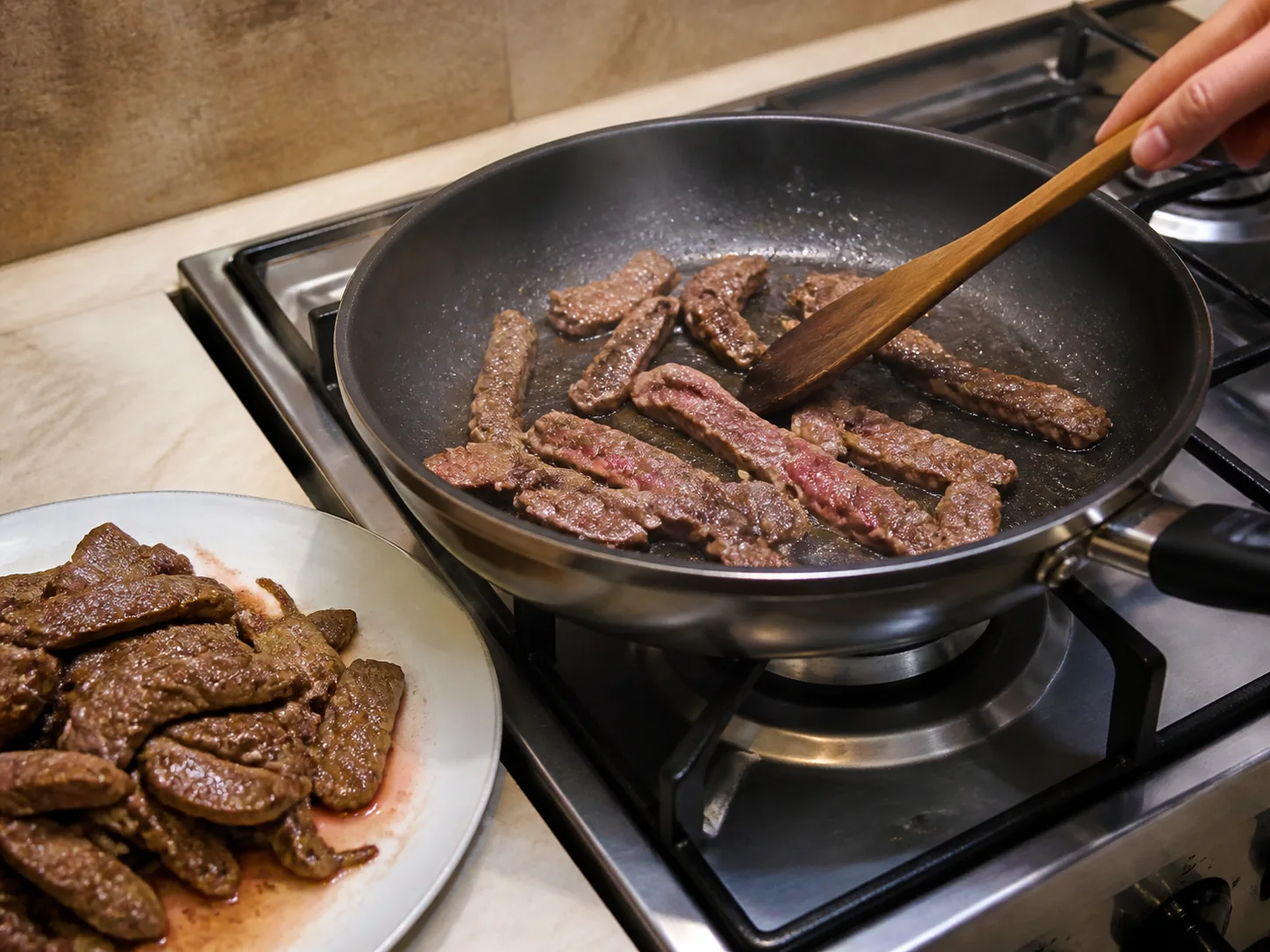 سرخکردن گوشت در چند نوبت