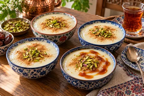 فرنی با نشاسته؛ نرم و بدون گلوله