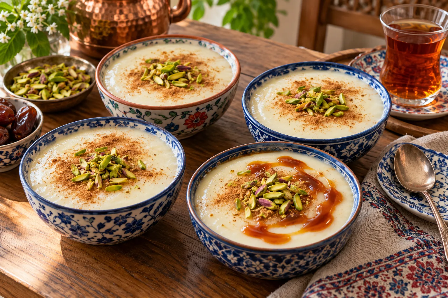 فرنی با نشاسته؛ نرم و بدون گلوله