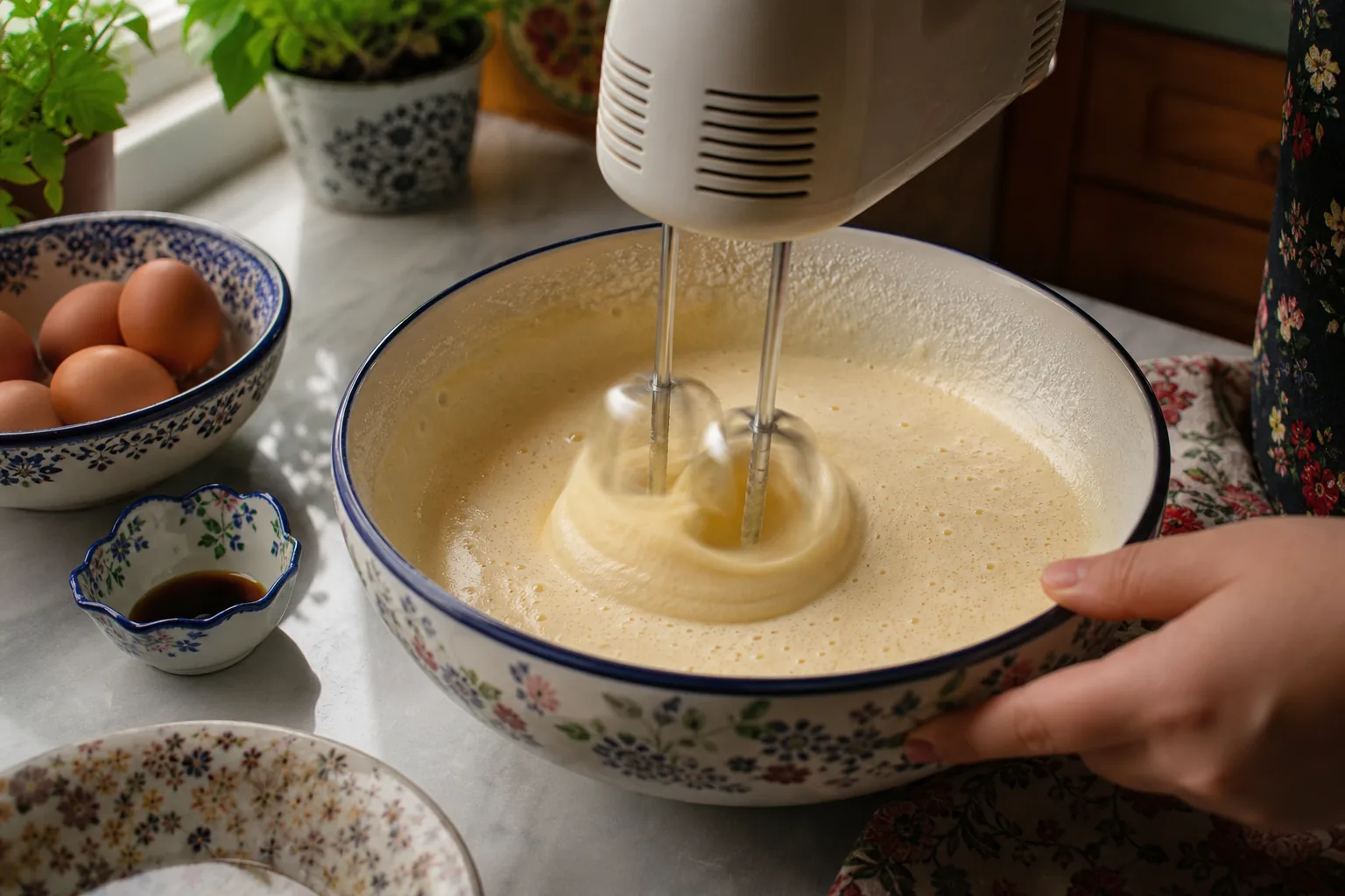 تخممرغ و شکر را خوب بزنید