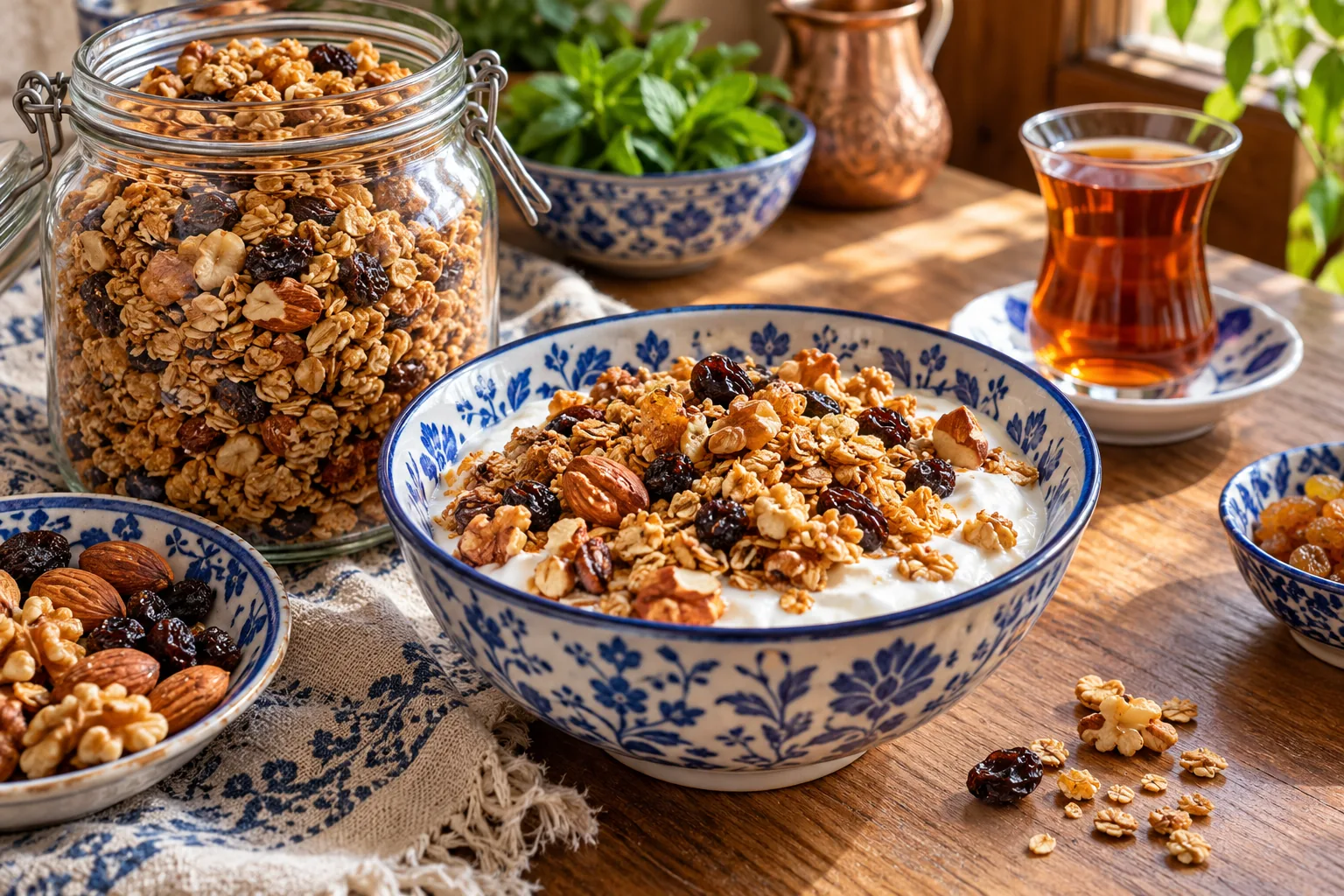 گرانولا خانگی با جو دوسر و عسل